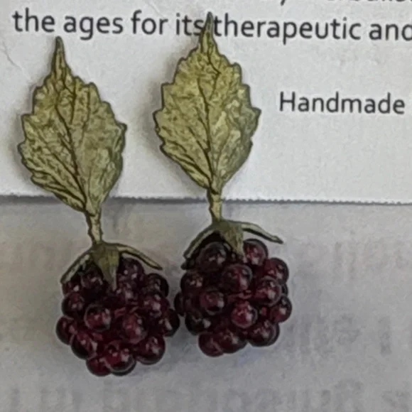 Raspberry Bronze Earrings with Garnet Accents by Michael Michaud